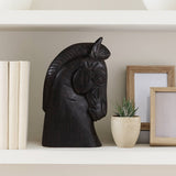 Black Wood Horse Head Sculpture