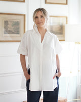 Puff Sleeve Side Slit Tunic