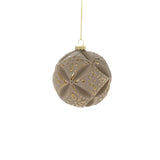 Holiday Ornaments Embossed Velvet Ornament // Taupe