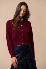 Button Down Cardigan Top with Gold Buttons