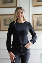 Drew Pintuck Shirt // Black