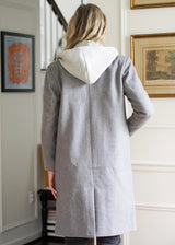 Lifestyle Annika Hooded Two Button Coat // Charcoal