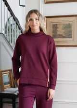 Eva Butter Modal Zipper Mock Neck // Port