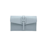 Genuine leather mini clutch bag, Made in Italy, art. 112592: Jeans