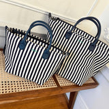 The Mini Canvas Go-Tote - Navy Stripe