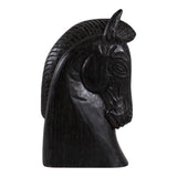 Black Wood Horse Head Sculpture
