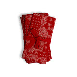 Cloth Napkins Bandana Napkin // Set of 4 - Red