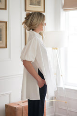 Puff Sleeve Side Slit Tunic