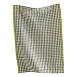 Towels Linen and Cotton Check Dish Towel // Grey