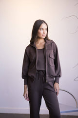 Butter Modal Utility Jacket Extra Small Cocoa
