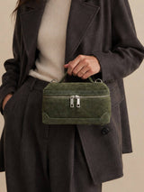 Suede Top Handle Crossbody Bag, Made in Italy, art. 112785: Light Brown