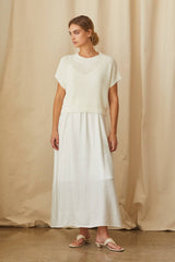 Lifestyle Winona Sweater and Dress Two Piece Set WHITE XS