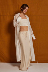 Lifestyle Tory Long Line Sheer Button Up Top