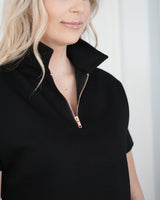 Short Sleeve Quarter Zip // Black