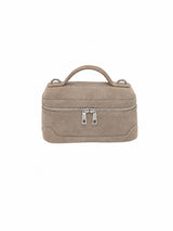 Lifestyle Suede Top Handle Crossbody Bag // Burgundy