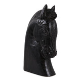 Black Wood Horse Head Sculpture