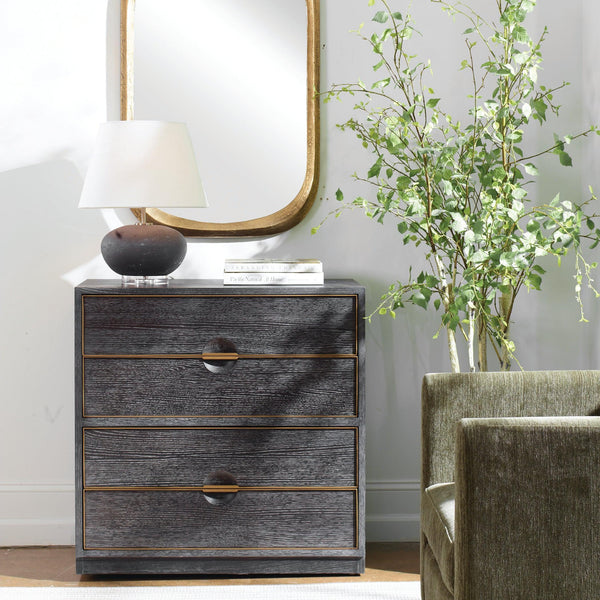 Accent Cabinets Besos 4 Drawer Walnut Chest