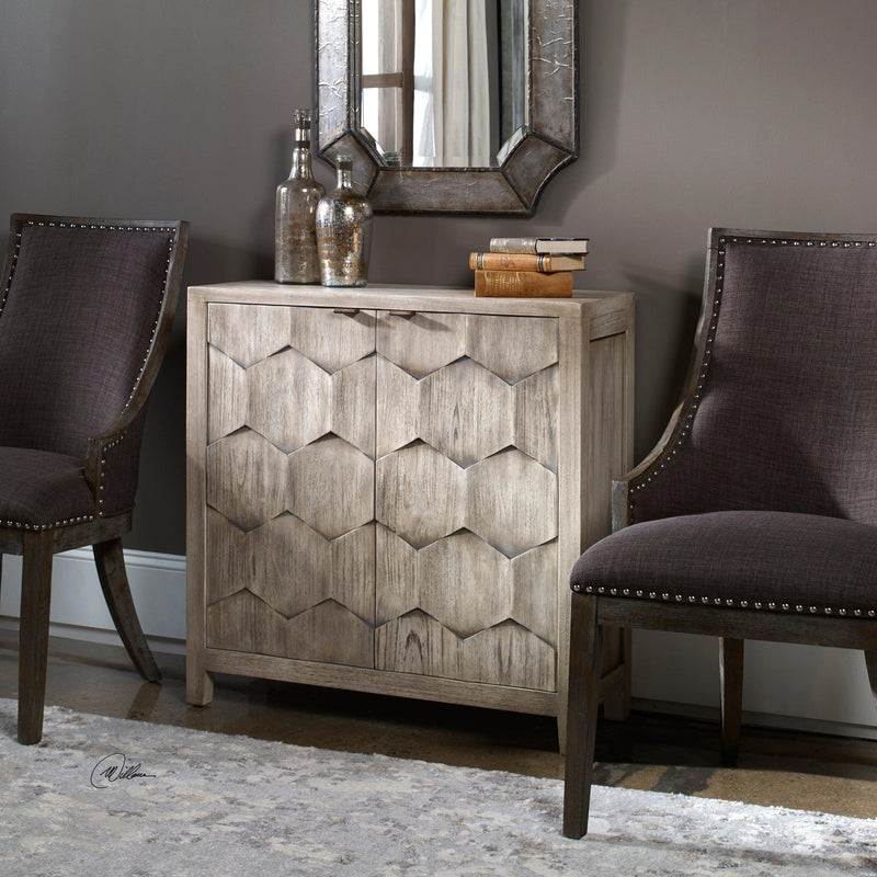 Accent Cabinets Catori Smoked Ivory Console Cabinet 