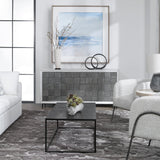 Accent Cabinets Checkerboard 4 Door Gray Cabinet