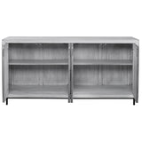 Accent Cabinets Checkerboard 4 Door Gray Cabinet