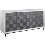 Accent Cabinets Checkerboard 4 Door Gray Cabinet