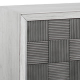 Accent Cabinets Checkerboard 4 Door Gray Cabinet 