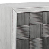 Accent Cabinets Checkerboard 4 Door Gray Cabinet