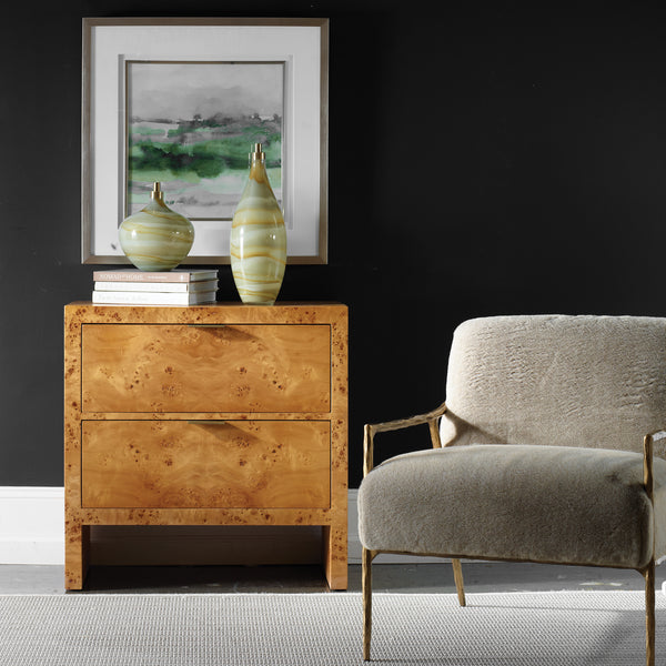 Accent Cabinets Indus 2 Drawer Burl Chest