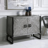 Accent Cabinets Keyes 2 Door Gray Cabinet