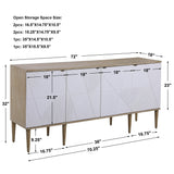 Accent Cabinets Tightrope 4 Door Modern Sideboard Cabinet