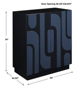 Accent Cabinets Valeria 2 Door Glossy Blue Cabinet