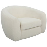 Accent Chairs & Armchairs Capra Art Deco Swivel Chair // White Faux Shearling