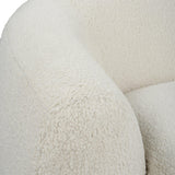 Accent Chairs & Armchairs Capra Art Deco Swivel Chair // White Faux Shearling