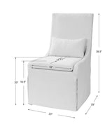 Accent Chairs & Armchairs Coley Armless Chair // White Linen