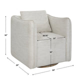 Accent Chairs & Armchairs Corben Swivel Armchair // White