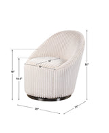 Accent Chairs & Armchairs Crue Swivel Chair // White Chenille