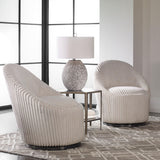 Accent Chairs & Armchairs Crue Swivel Chair // White Chenille
