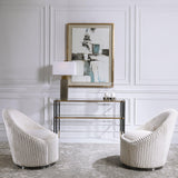 Accent Chairs & Armchairs Crue Swivel Chair // White Chenille