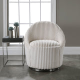 Accent Chairs & Armchairs Crue Swivel Chair // White Chenille