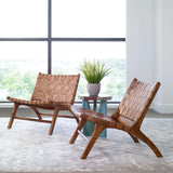 Accent Chairs & Armchairs Plait Woven Leather Accent Chair