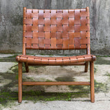 Accent Chairs & Armchairs Plait Woven Leather Accent Chair