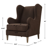 Accent Chairs & Armchairs Serpentine Brown Fabric Accent Chair