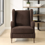 Accent Chairs & Armchairs Serpentine Brown Fabric Accent Chair