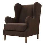Accent Chairs & Armchairs Serpentine Brown Fabric Accent Chair