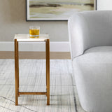 Accent Table Affinity White Marble Accent Table
