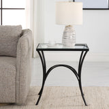 Accent Table Alayna Black Metal & Glass End Table