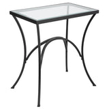 Accent Table Alayna Black Metal & Glass End Table