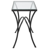 Accent Table Alayna Black Metal & Glass End Table