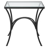 Accent Table Alayna Black Metal & Glass End Table