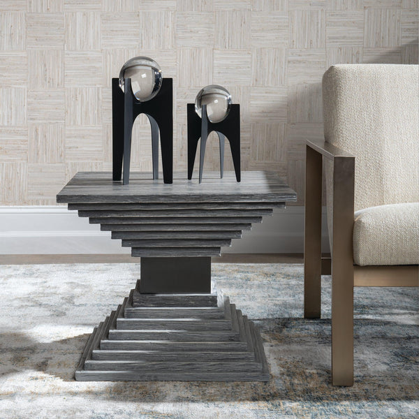 Accent Table Andes Wooden Geometric Accent Table